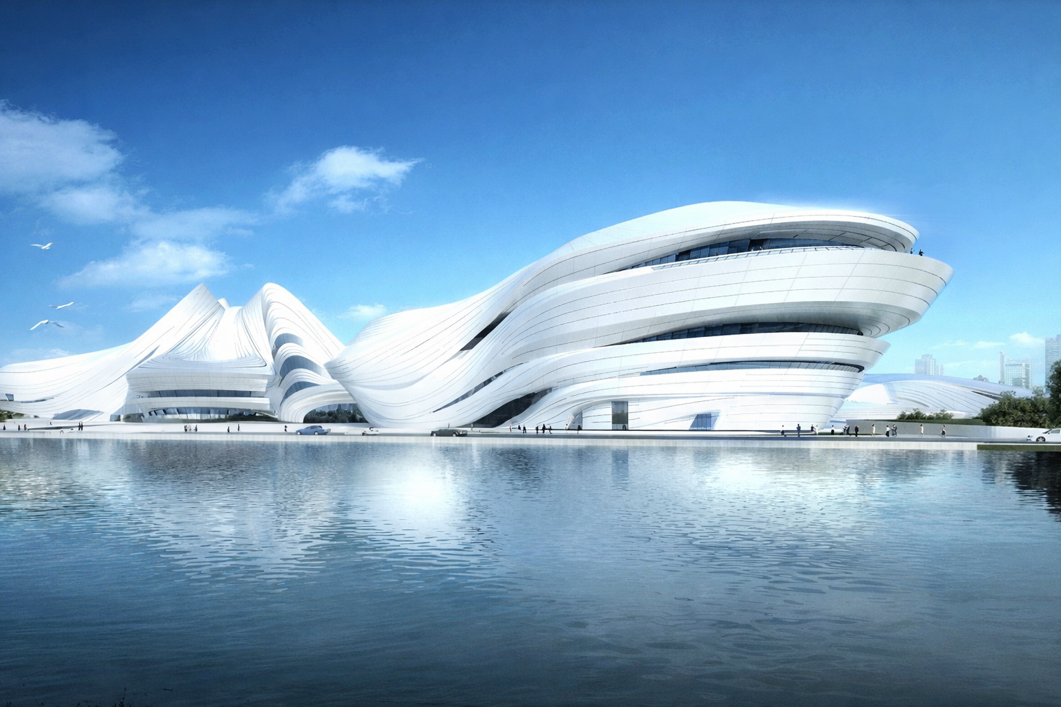 현대적인 빌딩 전경